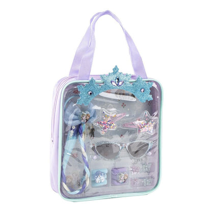 Set de belleza Frozen Disney con gafas y accesorios en estuche transparente