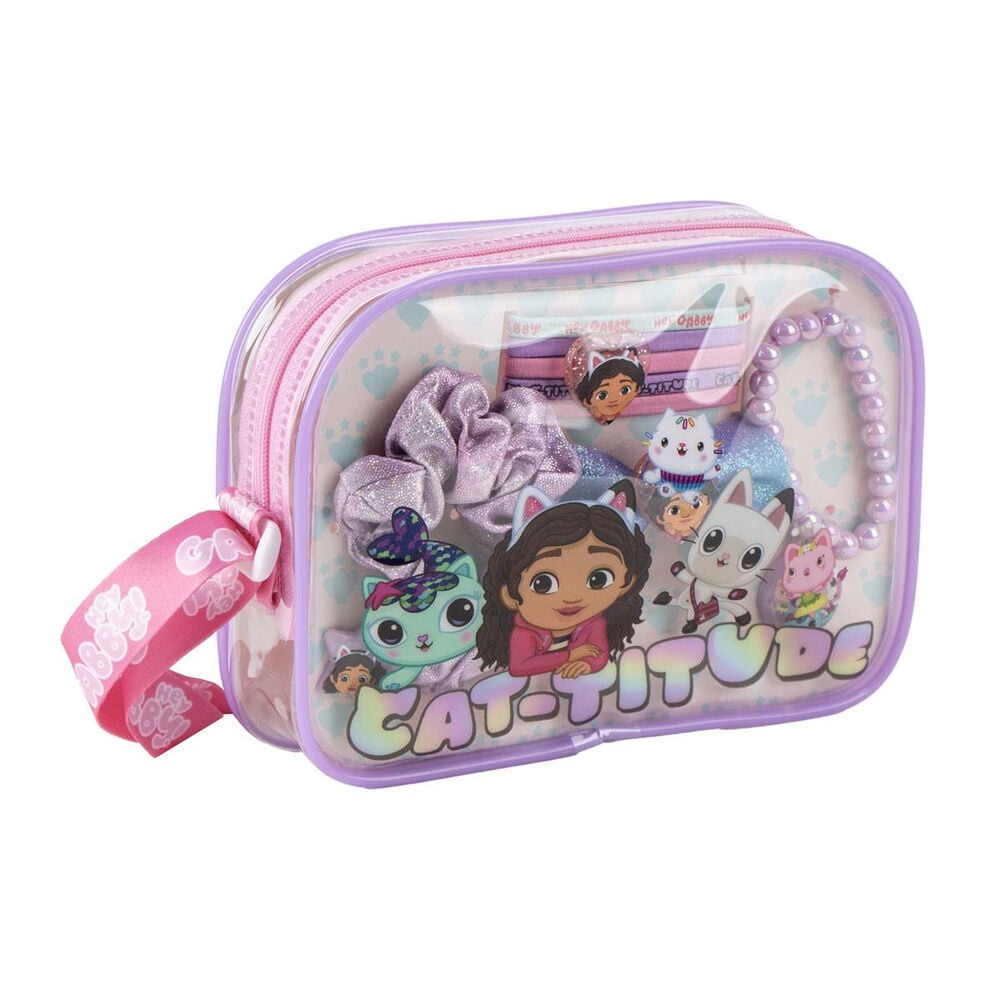 Set de belleza Gabby's Dollhouse con neceser rosa y lila
