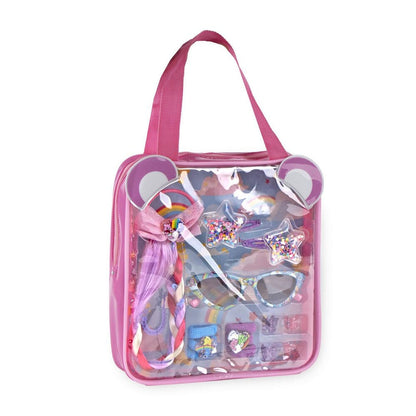 Set de belleza y gafas Hello Kitty en estuche rosa transparente