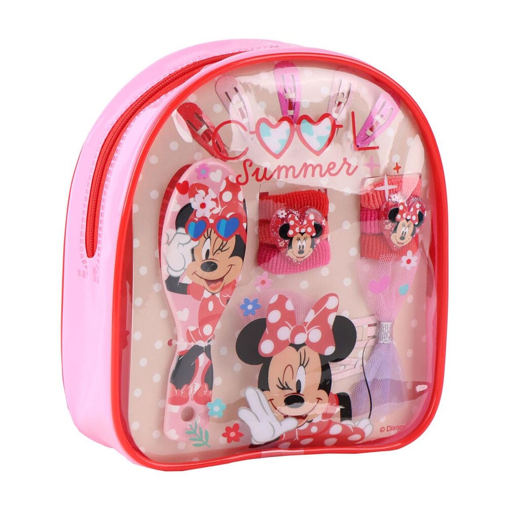 Set de belleza rosa de Minnie Disney con cepillo y accesorios para el cabello