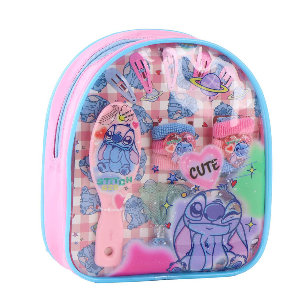 Set de belleza Stitch Disney CERDÁ con cepillo y accesorios para el cabello