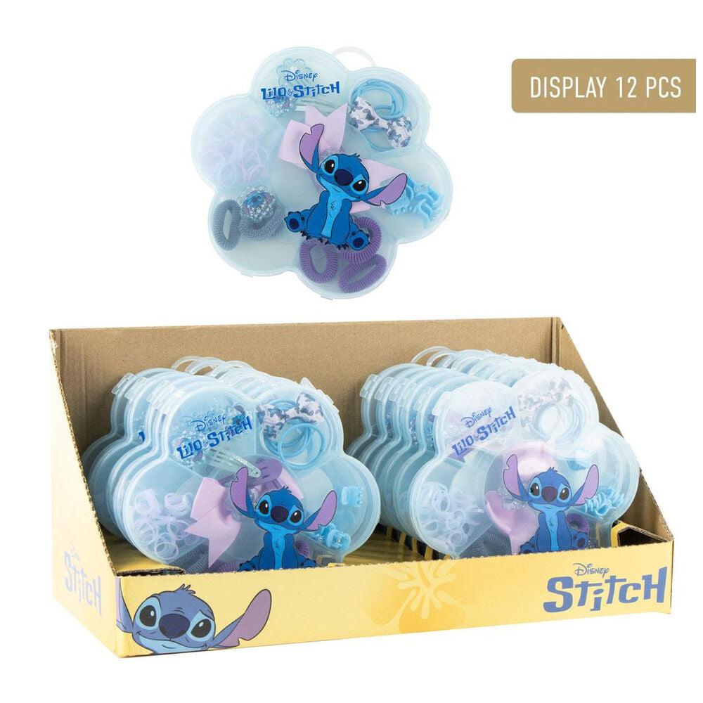 Set de belleza Stitch Disney de 20 piezas en estuche translúcido