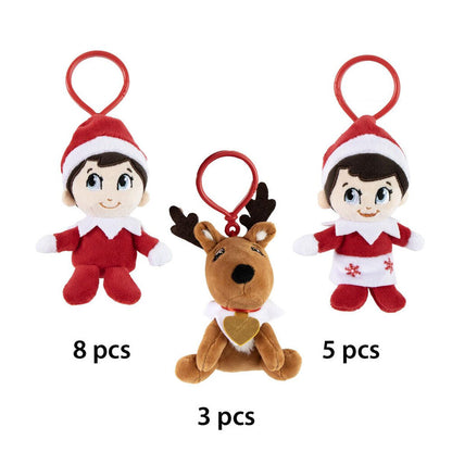 Llaveros de peluche The Elf on the Shelf con diseños de elfo y reno