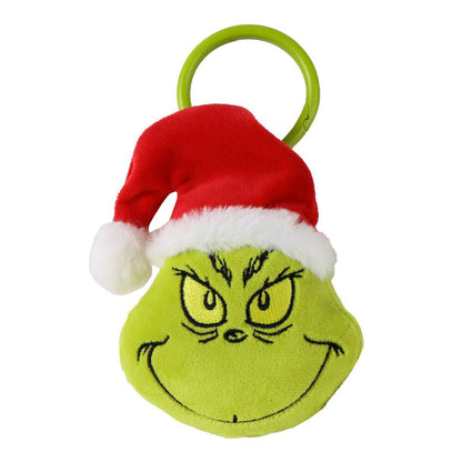 Llavero de peluche 3D de El Grinch con gorro de Navidad