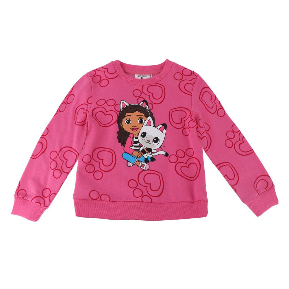 Sudadera rosa infantil de La Casa de Muñecas de Gabby con estampado de corazones