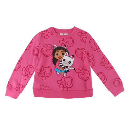 Sudadera rosa infantil de La Casa de Muñecas de Gabby con estampado de corazones