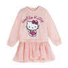 Sudadera vestido rosa de Hello Kitty con manga larga y falda fruncida