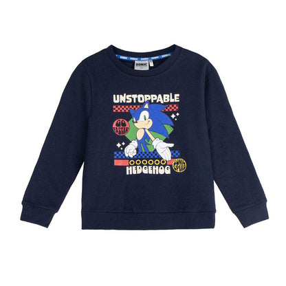 Sudadera azul marino de Sonic The Hedgehog con estampado frontal