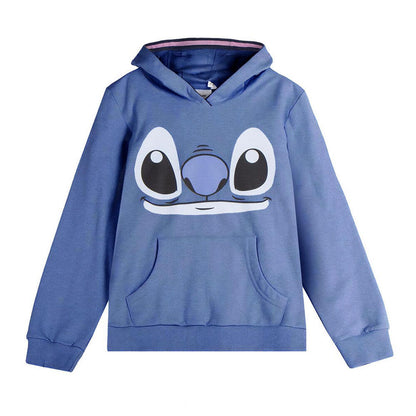 Sudadera azul con capucha y estampado frontal de Stitch Disney