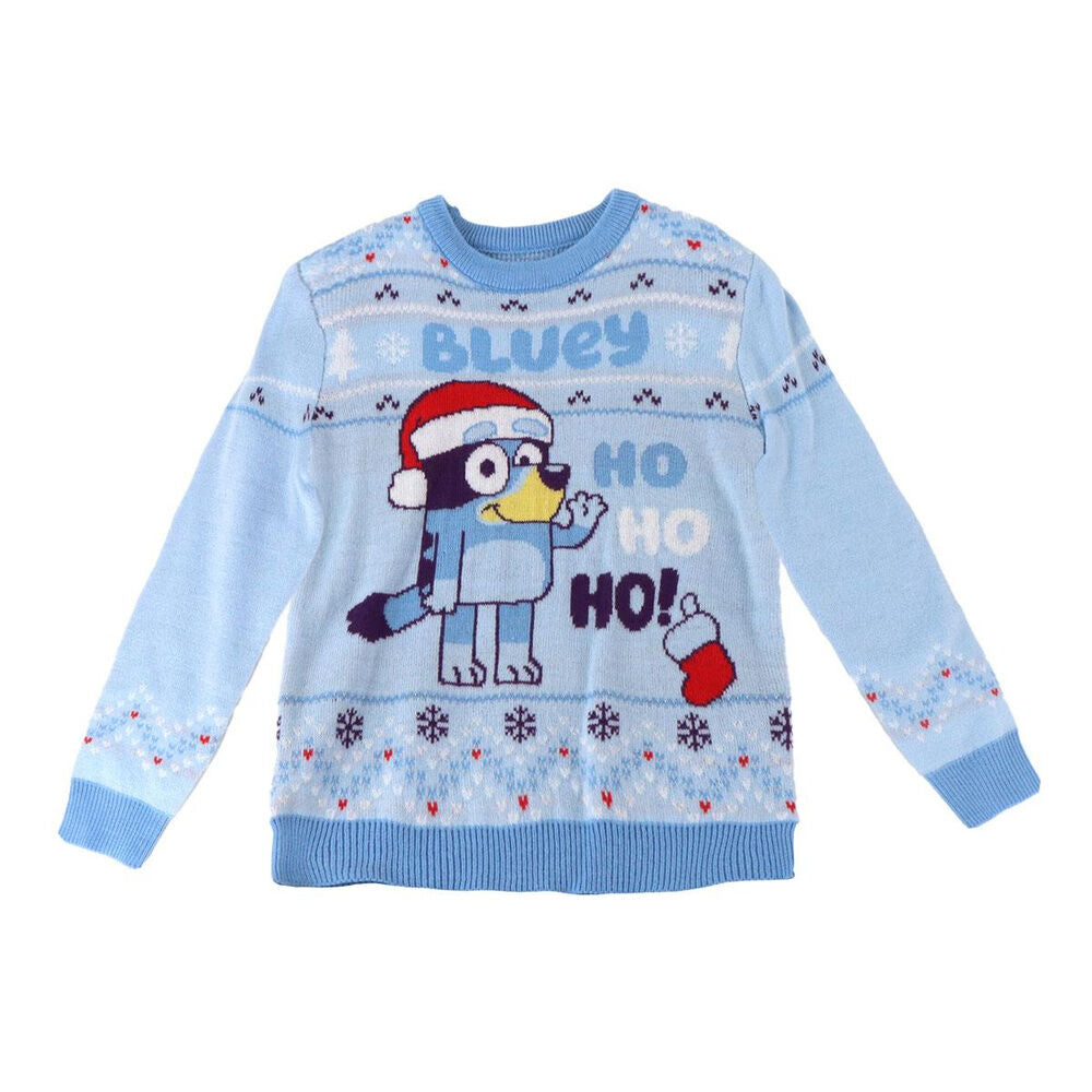 Jersey navideño azul de Bluey con gorro de Papá Noel