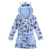 Bata infantil azul de Stitch Disney con capucha y estampado