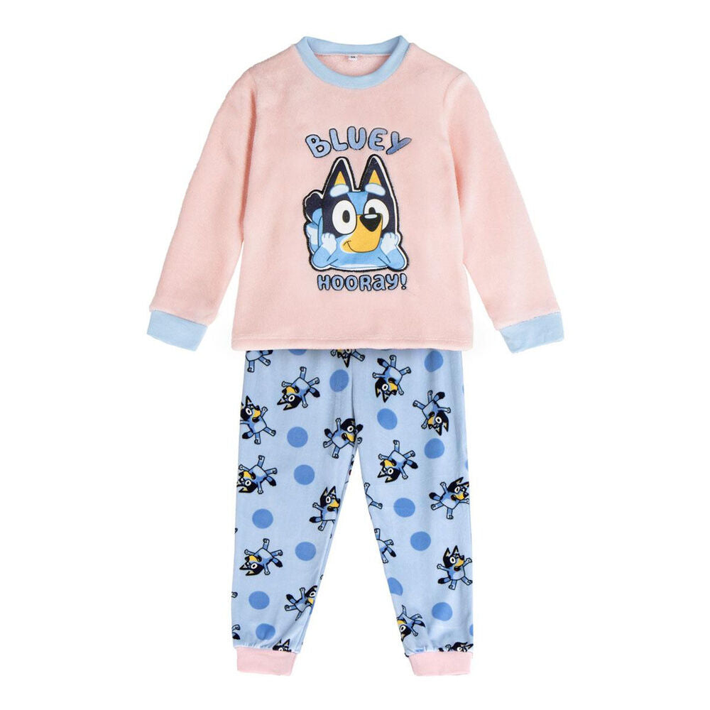 Pijama infantil Bluey rosa y azul de manga larga