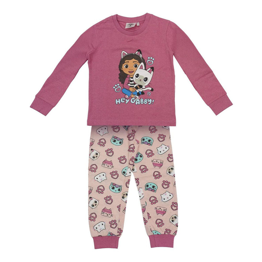 Pijama infantil de manga larga de La Casa de Muñecas de Gabby en rosa