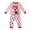 Pijama infantil de manga larga de Minnie Disney en rosa y rojo