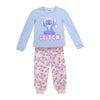 Pijama infantil de dos piezas de Stitch Disney, con camiseta azul y pantalón rosa