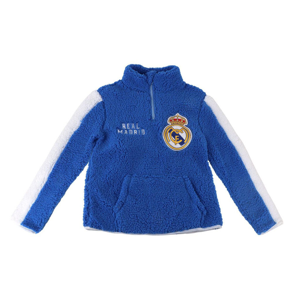 Jersey azul Real Madrid CERDÁ con cremallera y bolsillo canguro