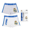 Set de 2 bóxers infantiles Real Madrid en gris y blanco