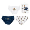 Set de tres calzoncillos Real Madrid CERDÁ en blanco y azul marino