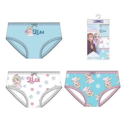 Set de tres braguitas Frozen Disney con diseños de Elsa