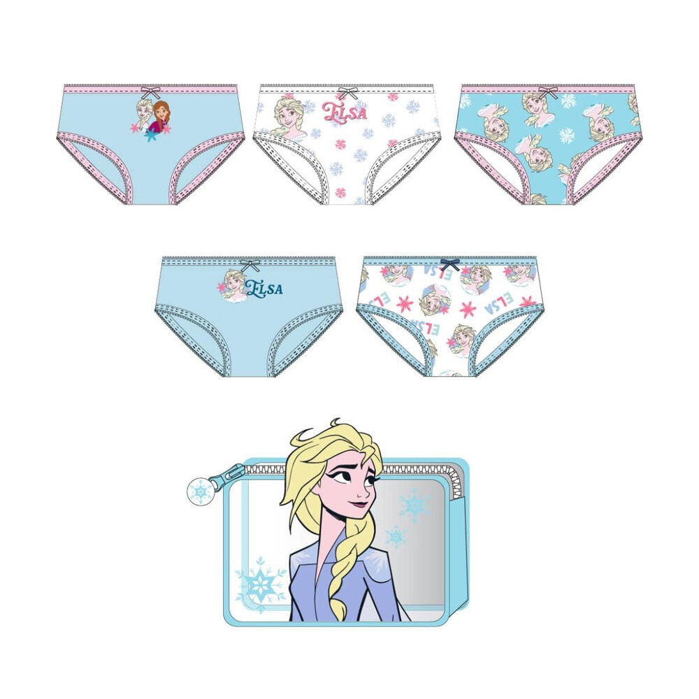 Set de cinco braguitas Frozen Disney con diseños de Elsa y Anna