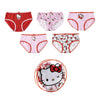 Set de cinco braguitas infantiles Hello Kitty en tonos rosas, rojos y blancos