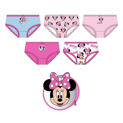Set de cinco braguitas de algodón con diseños de Minnie Disney