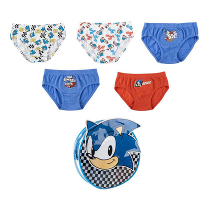 Set de cinco calzoncillos infantiles de Sonic The Hedgehog en varios colores