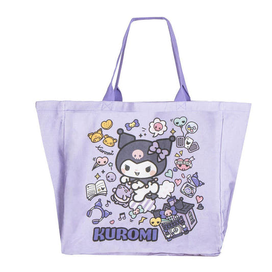Bolsa tote lila de Kuromi con estampado frontal - 2