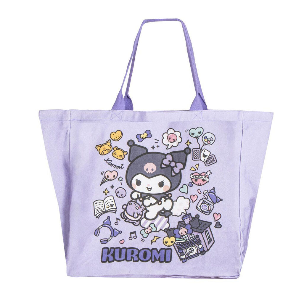Bolsa tote lila de Kuromi con estampado frontal - 2
