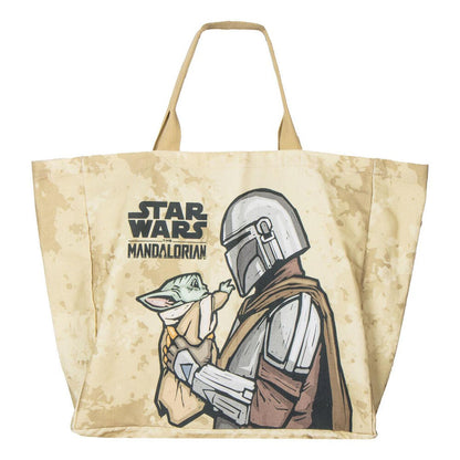 Bolsa tote beige de The Mandalorian con Grogu y Star Wars - 2