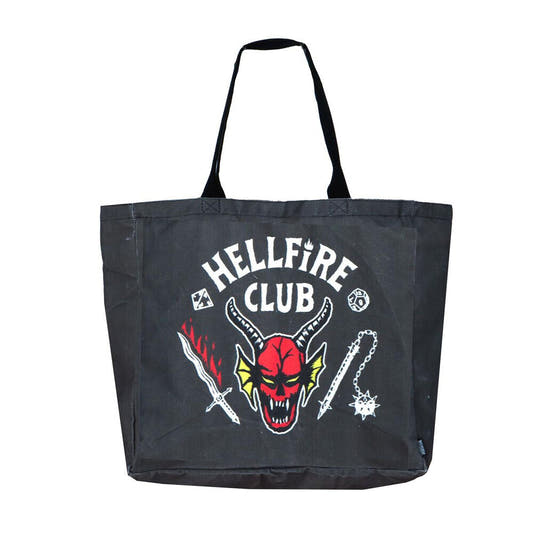 Bolsa tote negra Stranger Things Hellfire Club con ilustración de demonio - 2