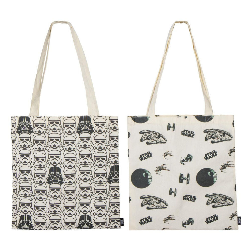 Bolsa tote Star Wars CERDÁ con estampados de stormtroopers, Darth Vader y naves - 2
