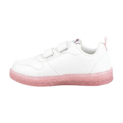 Deportiva blanca Hello Kitty con doble cierre de velcro y suela rosa - 2