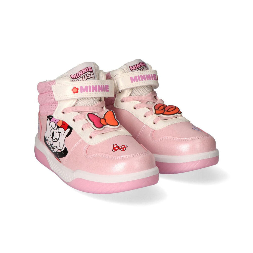Deportivas altas rosas de Minnie Disney con luces en la suela - 2
