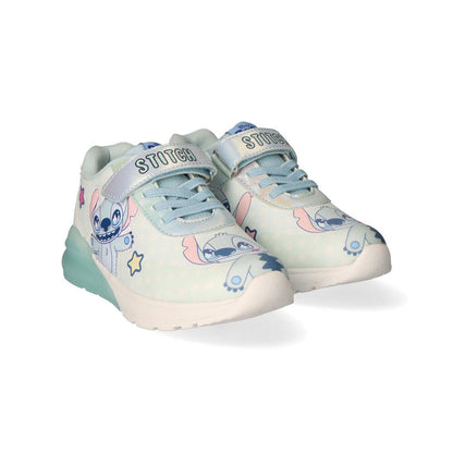 Deportiva Stitch Disney con luces en tonos blanco y azul claro - 2