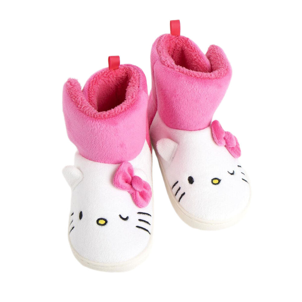 Pantuflas rosas y blancas de Hello Kitty tipo bota - 2