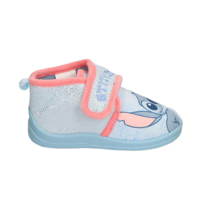 Pantuflas infantiles azules de Stitch Disney con detalles en coral - 2