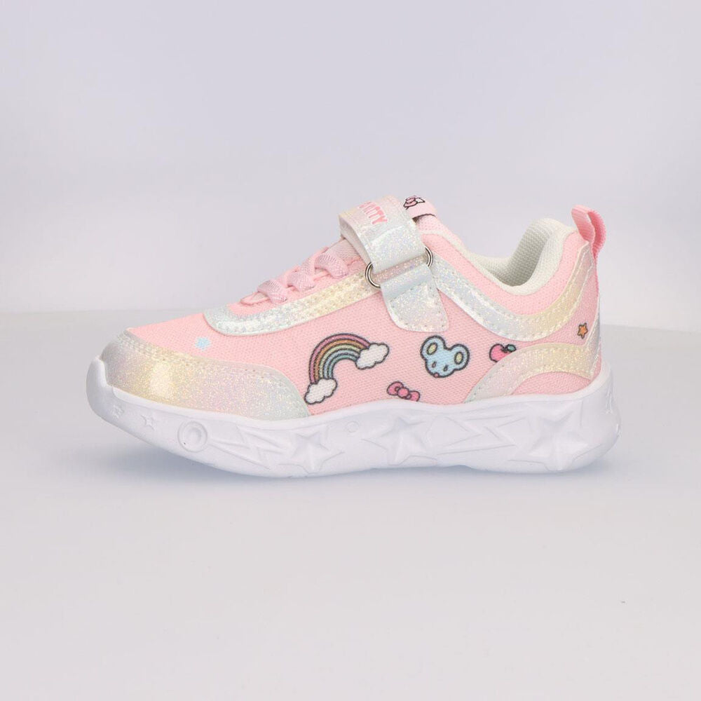 Deportiva rosa y blanca de Hello Kitty con luces y arcoíris - 2
