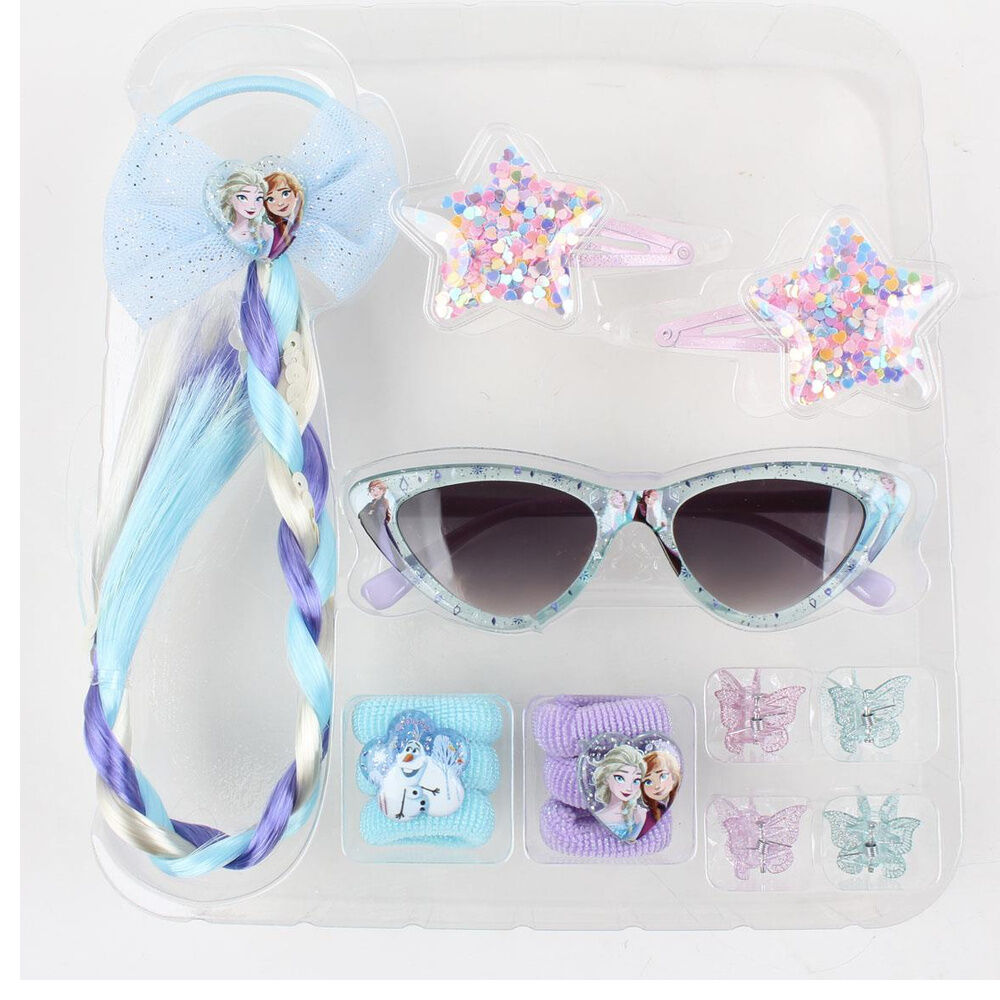 Set de belleza Frozen Disney con gafas y accesorios en estuche transparente - 2