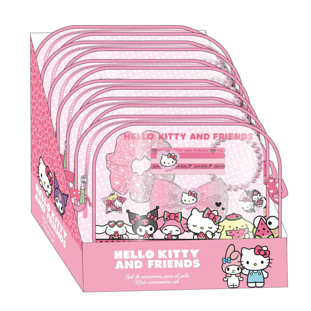 Set de accesorios para el pelo Hello Kitty and Friends en tonos rosas - 2