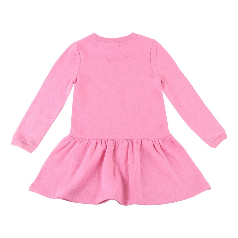 Vestido rosa de manga larga Peppa Pig con falda fruncida - 2