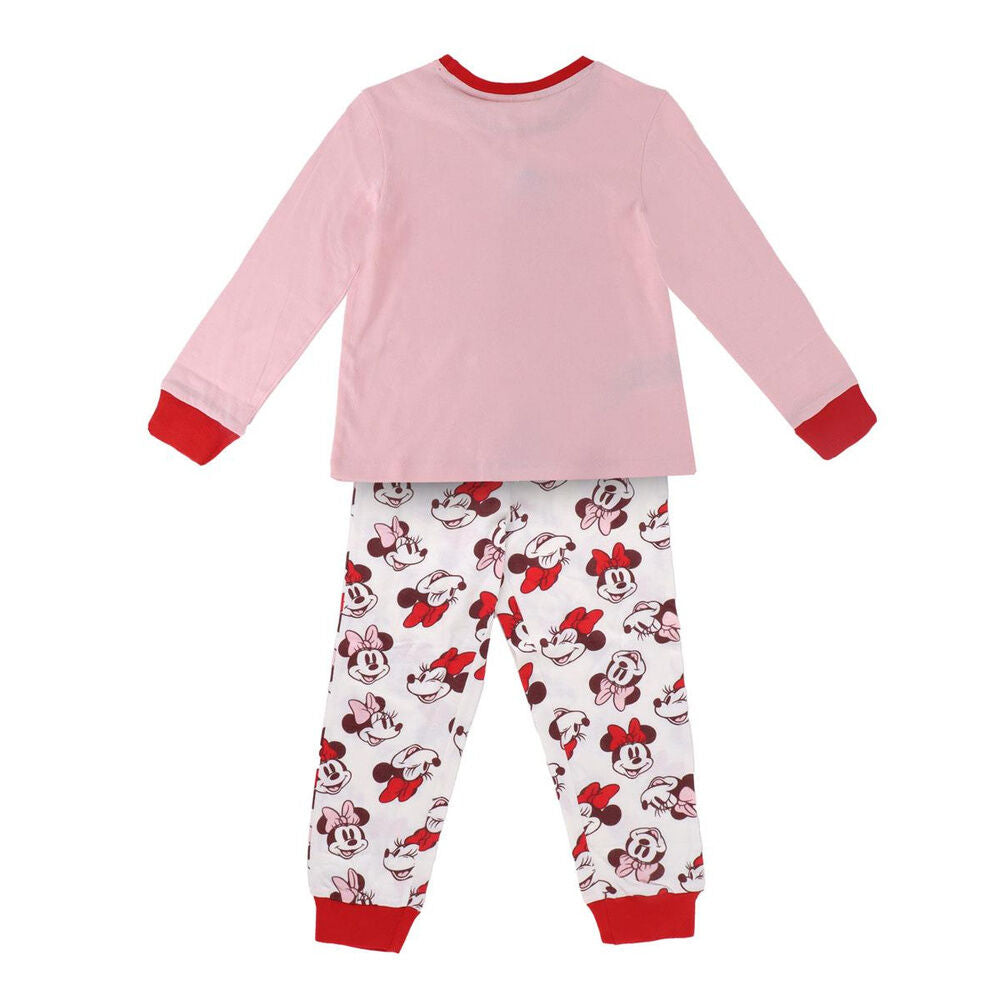 Pijama infantil de manga larga de Minnie Disney en rosa y rojo - 2