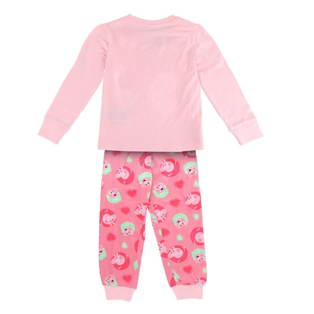 Pijama infantil rosa de manga larga con estampado de Peppa Pig - 2