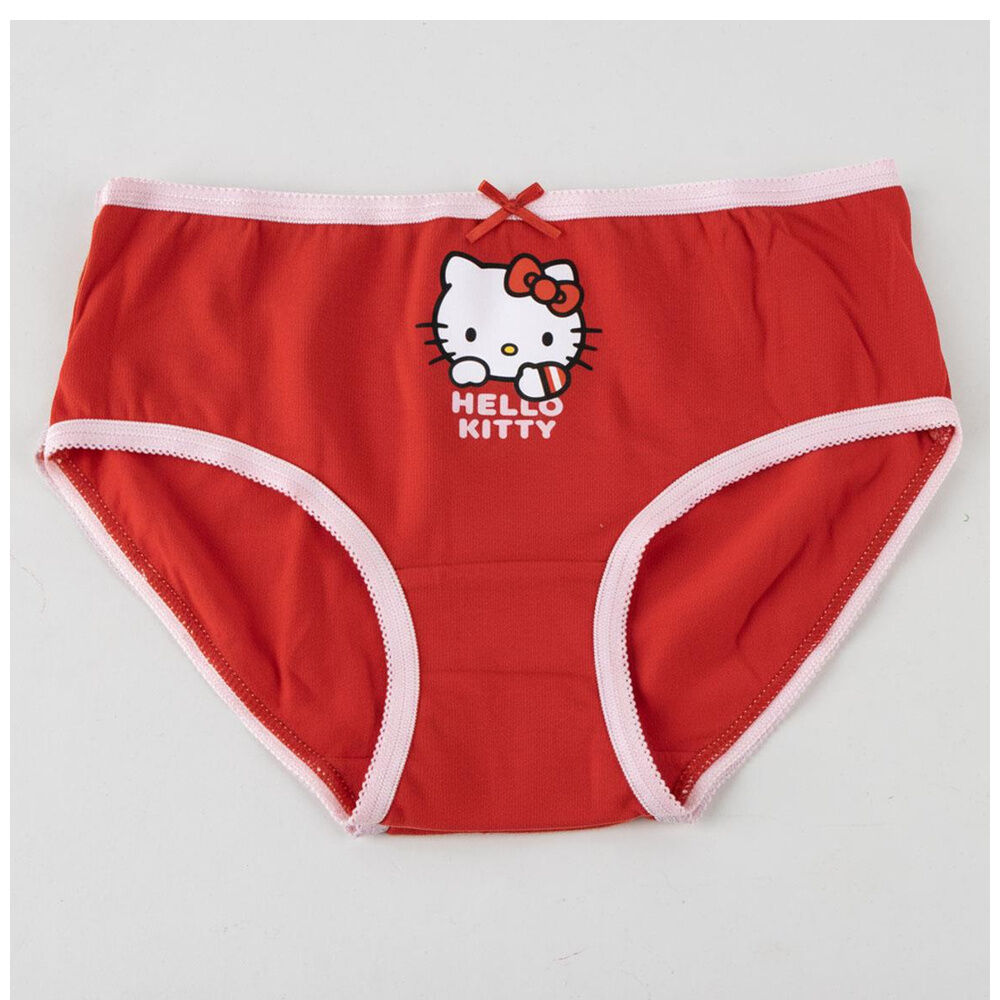 Set de cinco braguitas infantiles Hello Kitty en tonos rosas, rojos y blancos - 2