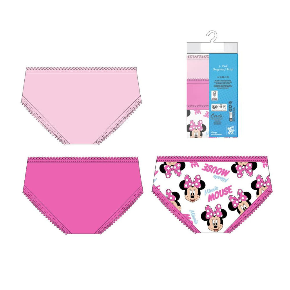 Set de tres braguitas rosas de Minnie Disney - 2