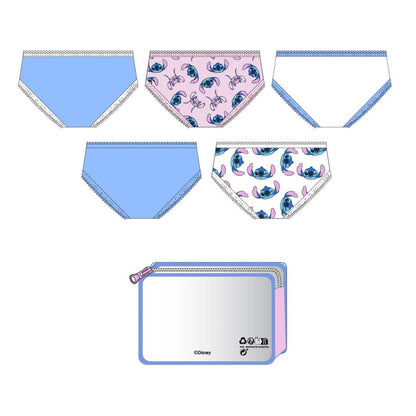 Set de cinco braguitas Stitch y Angel en azul, rosa y blanco - 2