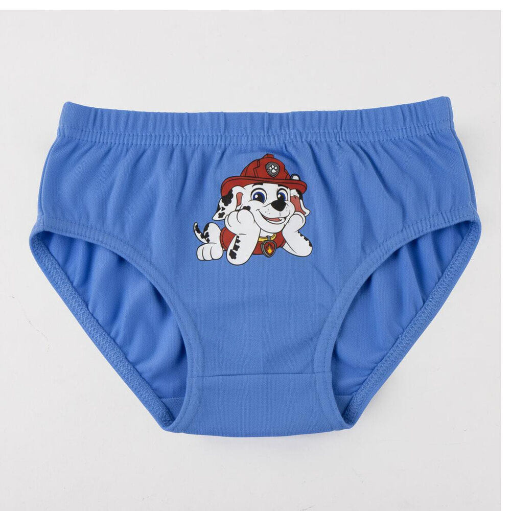 Set de tres calzoncillos PAW Patrol en azul, blanco y rayas naranjas - 2