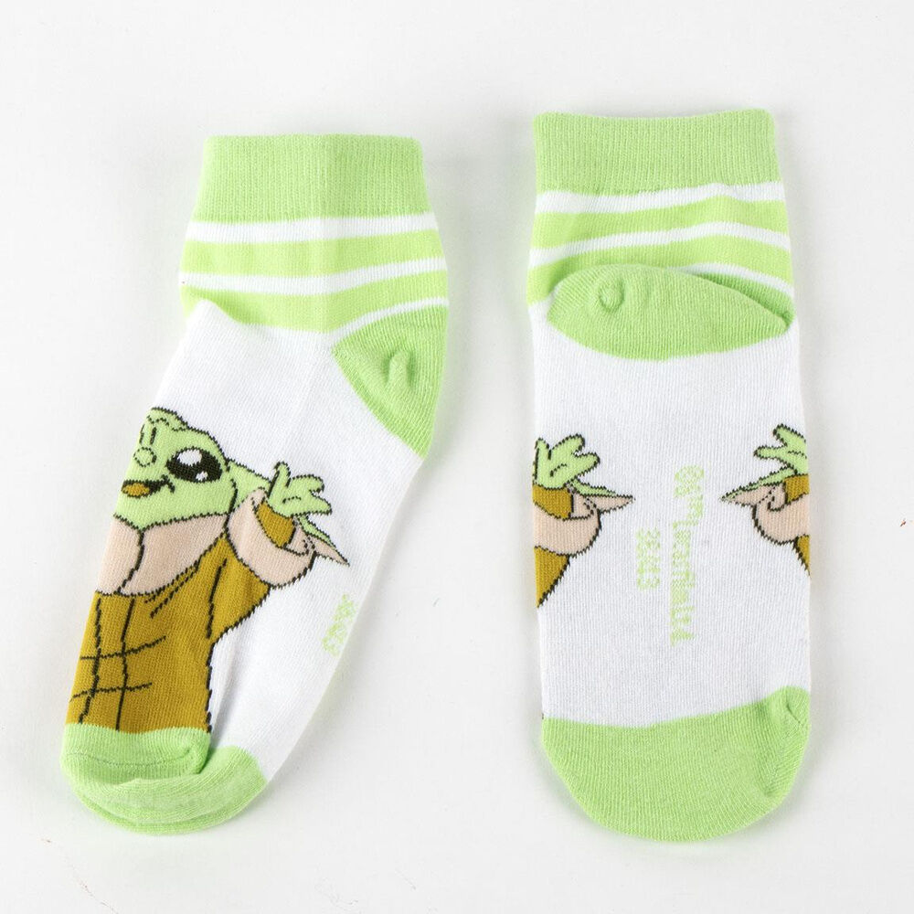 Set de dos pares de calcetines de Grogu de Star Wars en verde y blanco - 2