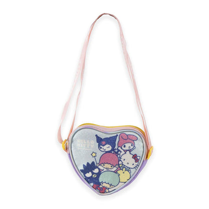 Bolso corazón Hello Kitty and Friends con bandolera rosa y estampado de personajes - 3