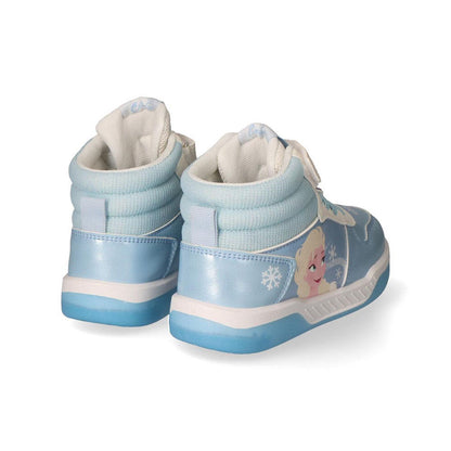 Deportiva alta Frozen Disney azul claro con luces y diseño de Elsa - 3